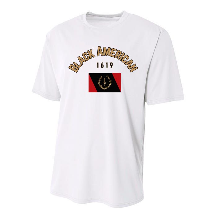 Cute Black American 1619 Black Afro American Heritage Flag Performance Sprint T-Shirt