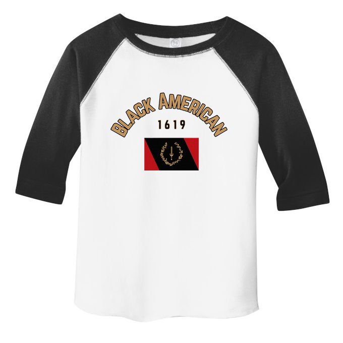 Cute Black American 1619 Black Afro American Heritage Flag Toddler Fine Jersey T-Shirt