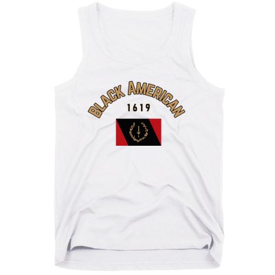 Cute Black American 1619 Black Afro American Heritage Flag Tank Top