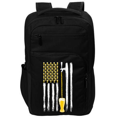 Craft Beer American Flag Usa 4th July Alcohol Brew Impact Tech Backpack