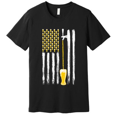 Craft Beer American Flag Usa 4th July Alcohol Brew Premium T-Shirt