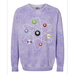 Cue Ball Atoms Billiard Lover Pool Player Game Sports Colorblast Crewneck Sweatshirt