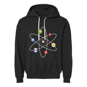 Cue Ball Atoms Billiard Lover Pool Player Game Sports Garment-Dyed Fleece Hoodie