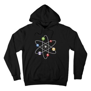 Cue Ball Atoms Billiard Lover Pool Player Game Sports Hoodie