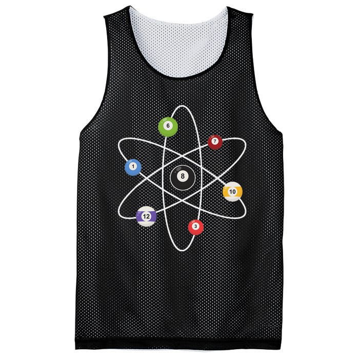 Cue Ball Atoms Billiard Lover Pool Player Game Sports Mesh Reversible Basketball Jersey Tank