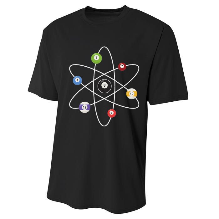 Cue Ball Atoms Billiard Lover Pool Player Game Sports Performance Sprint T-Shirt