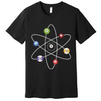 Cue Ball Atoms Billiard Lover Pool Player Game Sports Premium T-Shirt