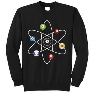 Cue Ball Atoms Billiard Lover Pool Player Game Sports Tall Sweatshirt