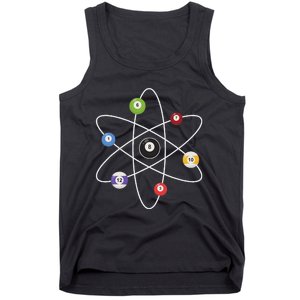 Cue Ball Atoms Billiard Lover Pool Player Game Sports Tank Top