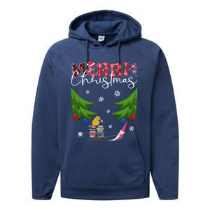 Cat Books And Coffee Funny Gnome And Christmas Tree 1970s Family Great Gift Performance Fleece Hoodie