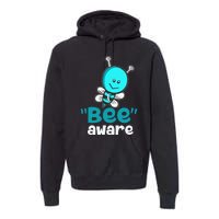 Cute Bee Aware Cervical Cancer Awareness Ribbon Gifts Premium Hoodie