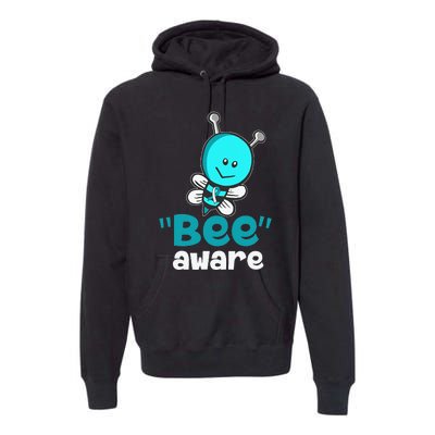 Cute Bee Aware Cervical Cancer Awareness Ribbon Gifts Premium Hoodie