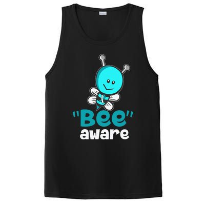 Cute Bee Aware Cervical Cancer Awareness Ribbon Gifts PosiCharge Competitor Tank