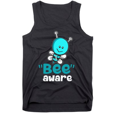 Cute Bee Aware Cervical Cancer Awareness Ribbon Gifts Tank Top