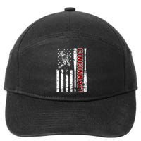 Cincinnati Baseball American Flag Vintage Baseball Fans 7-Panel Snapback Hat