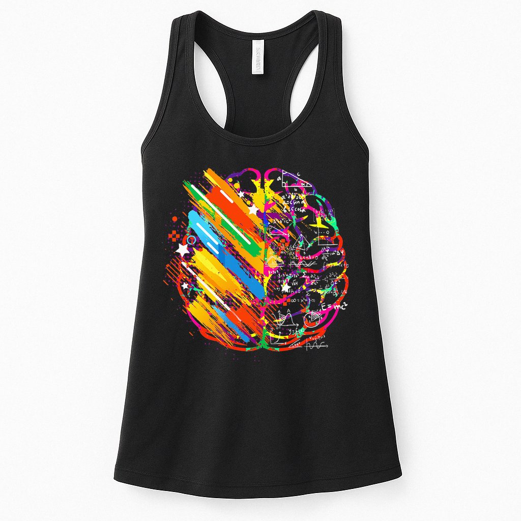 Colorful Brain Art Teacher Artist Painter Student Womens Tank Top