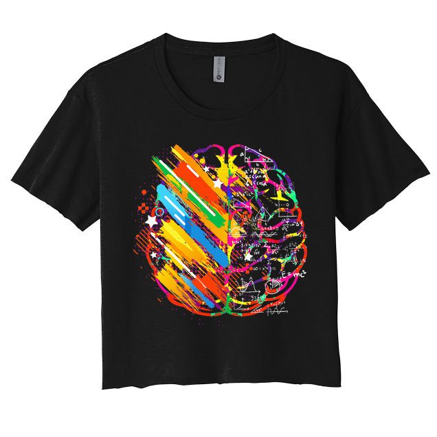 Colorful Brain Art Teacher Artist Painter Student Crop Top