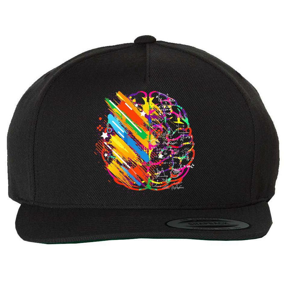 Colorful Brain Art Teacher Artist Painter Student Wool Snapback Cap