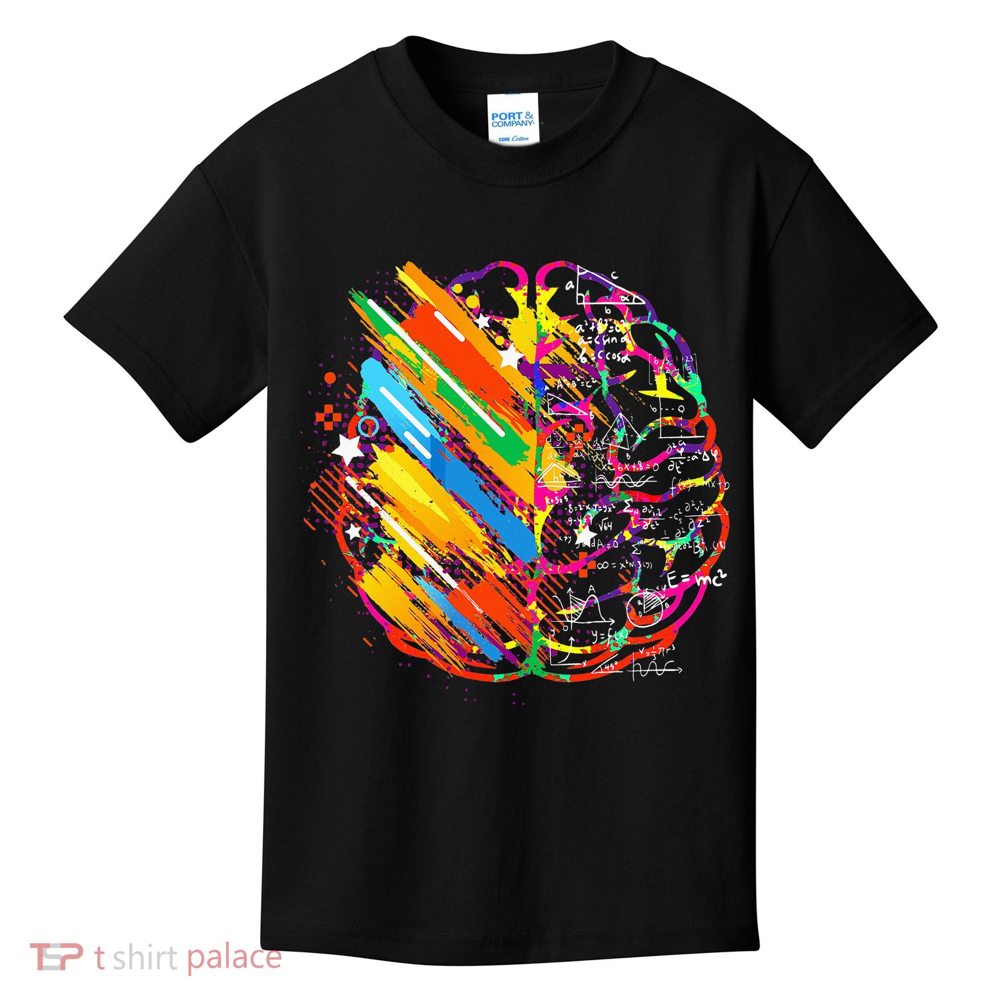 Colorful Brain Art Teacher Artist Painter Student Kids T-Shirt