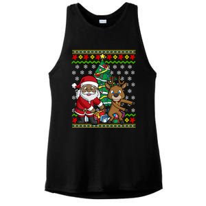 Christmas Black African American Santa Claus Boys Girls Cool Gift Ladies PosiCharge Tri-Blend Wicking Tank