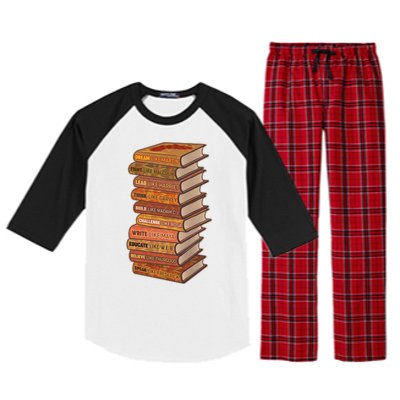 Celebrate Black African American History Figures Books Raglan Sleeve Pajama Set