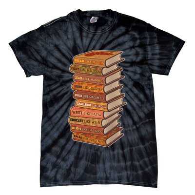Celebrate Black African American History Figures Books Tie-Dye T-Shirt