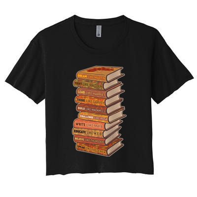 Celebrate Black African American History Figures Books Crop Top