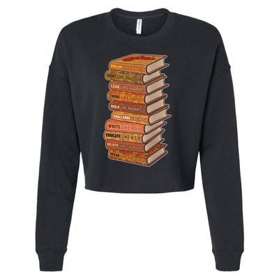 Celebrate Black African American History Figures Books Cropped Pullover Crew