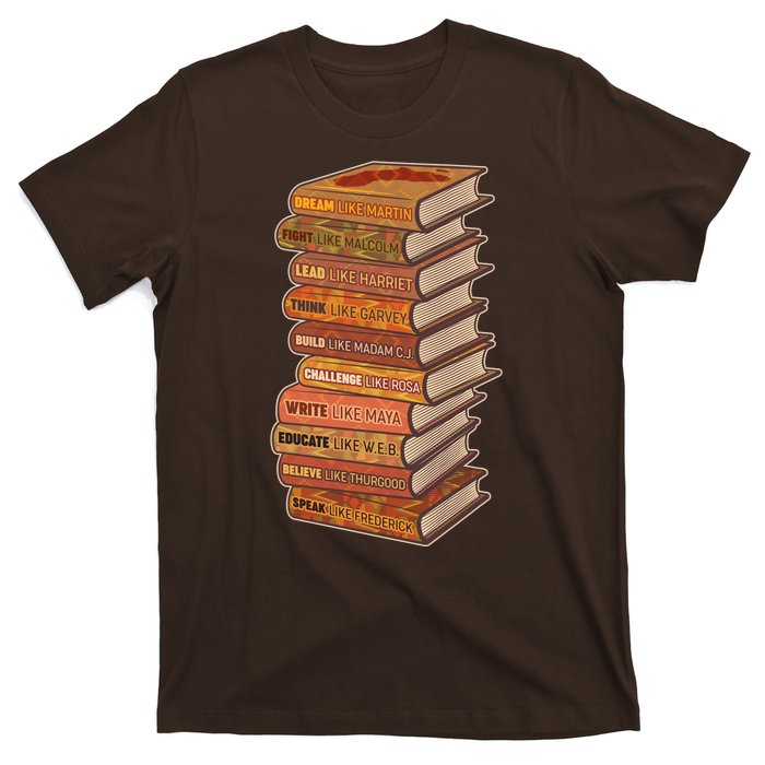 Celebrate Black African American History Figures Books T-Shirt