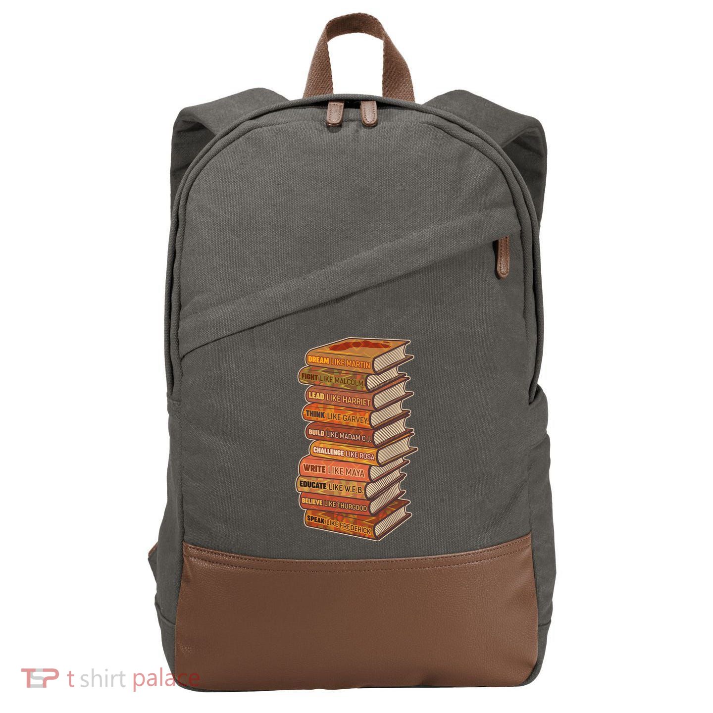 Celebrate Black African American History Figures Books Cotton Canvas Backpack