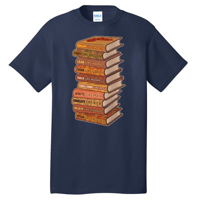 Celebrate Black African American History Figures Books Tall T-Shirt