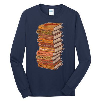 Celebrate Black African American History Figures Books Tall Long Sleeve T-Shirt