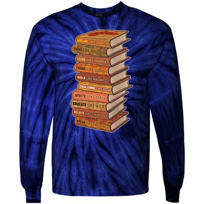 Celebrate Black African American History Figures Books Tie-Dye Long Sleeve Shirt