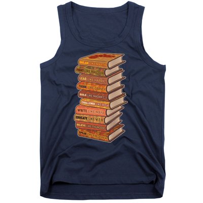 Celebrate Black African American History Figures Books Tank Top