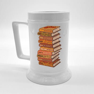 Celebrate Black African American History Figures Books Beer Stein