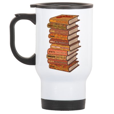 Celebrate Black African American History Figures Books Stainless Steel Travel Mug