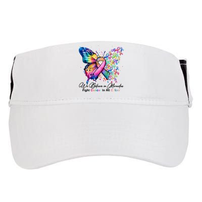 Cancer Butterfly All Ribbon We Believe In Miracles Cancer Awareness Month Adult Drive Performance Visor