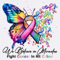 Cancer Butterfly All Ribbon We Believe In Miracles Cancer Awareness Month Trucker Hat