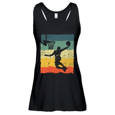 Cool Basketball Art Vintage Basketball Player Ladies Essential Flowy Tank