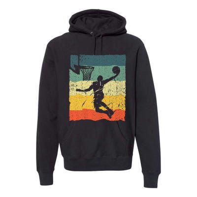 Cool Basketball Art Vintage Basketball Player Premium Hoodie