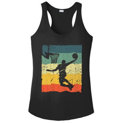 Cool Basketball Art Vintage Basketball Player Ladies PosiCharge Competitor Racerback Tank