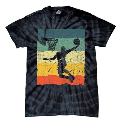 Cool Basketball Art Vintage Basketball Player Tie-Dye T-Shirt