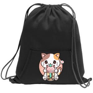 Cat Boba Anime Bubble Tea Neko Kawaii Sweatshirt Cinch Pack Bag