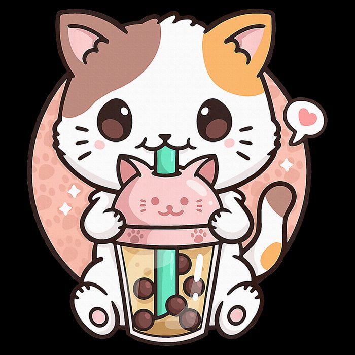 Cat Boba Anime Bubble Tea Neko Kawaii 16 in Basic Backpack