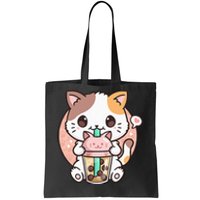 Cat Boba Anime Bubble Tea Neko Kawaii Tote Bag