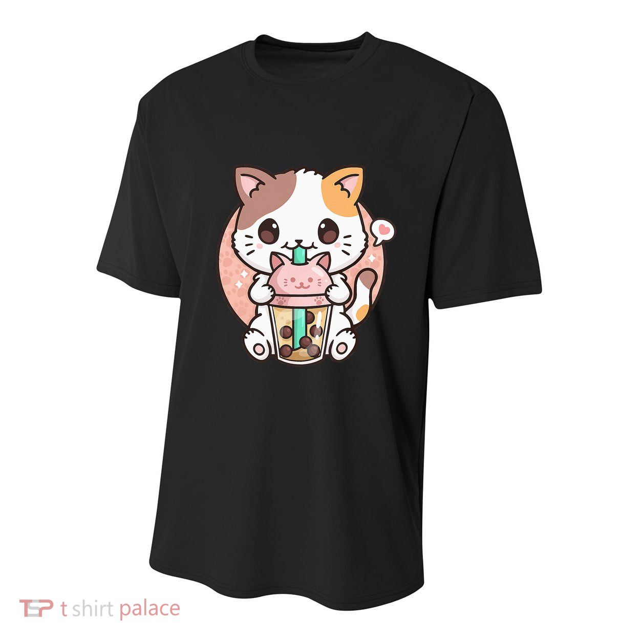 Cat Boba Anime Bubble Tea Neko Kawaii Youth Performance Sprint T-Shirt