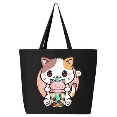 Cat Boba Anime Bubble Tea Neko Kawaii 25L Jumbo Tote