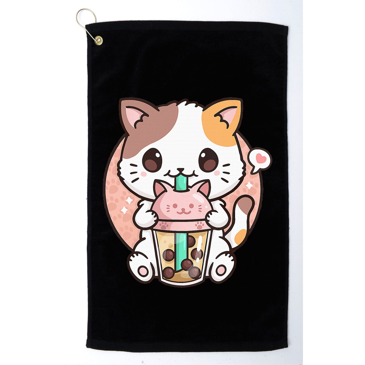 Cat Boba Anime Bubble Tea Neko Kawaii Golf Towel