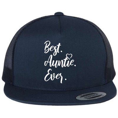 Cute Best Auntie Ever Tops For Aunts Gift Flat Bill Trucker Hat