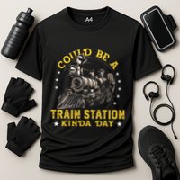 Could Be A Train Station Kinda Day Cooling Performance Crew T-Shirt